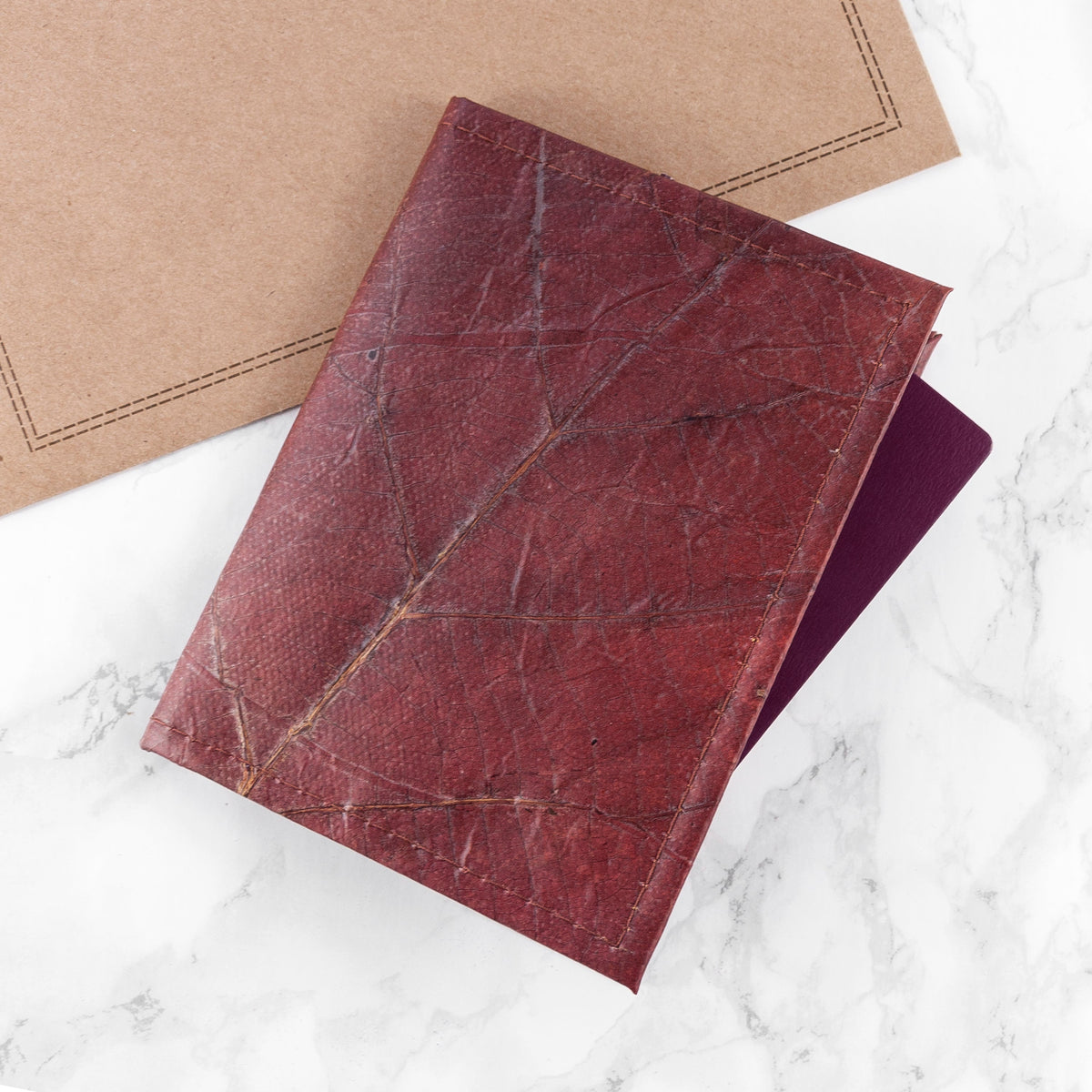 Treat Republic Vegan Teak Leaf Passport Cover