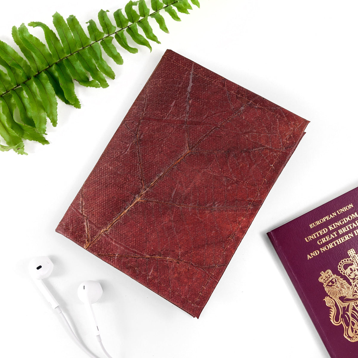 Treat Republic Vegan Teak Leaf Passport Cover