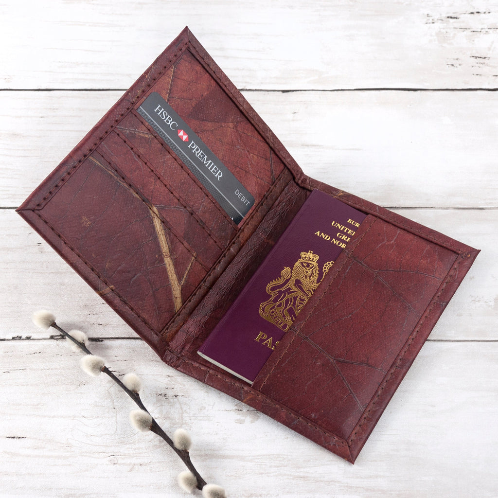 Treat Republic Vegan Teak Leaf Passport Cover