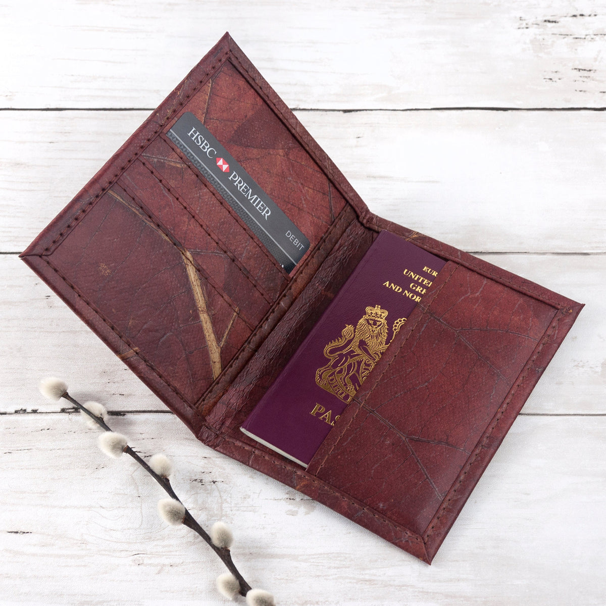 Treat Republic Vegan Teak Leaf Passport Cover