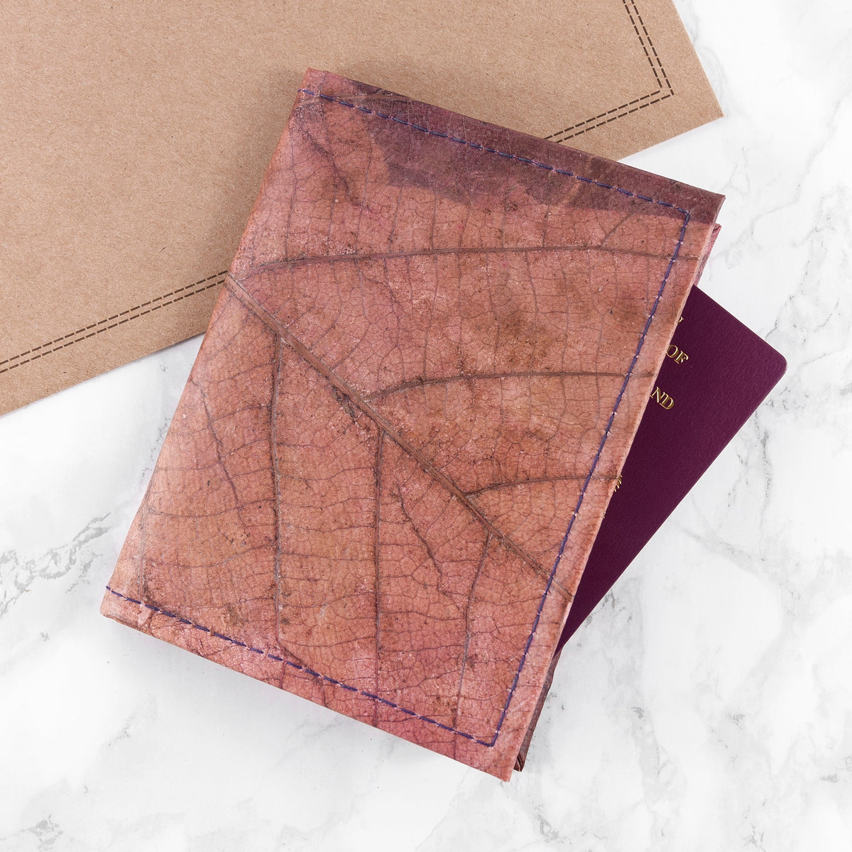 Treat Republic Vegan Teak Leaf Passport Cover