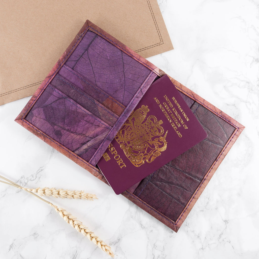 Treat Republic Vegan Teak Leaf Passport Cover