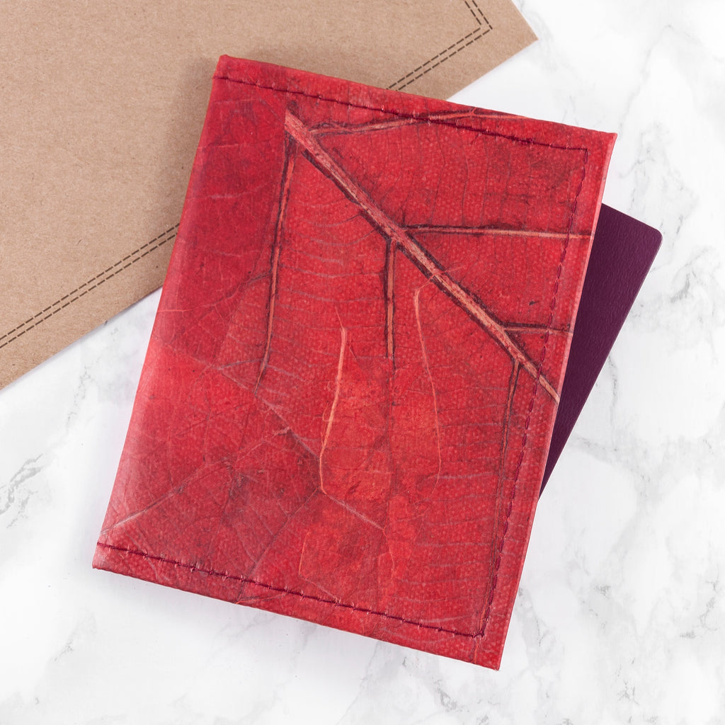 Treat Republic Vegan Teak Leaf Passport Cover