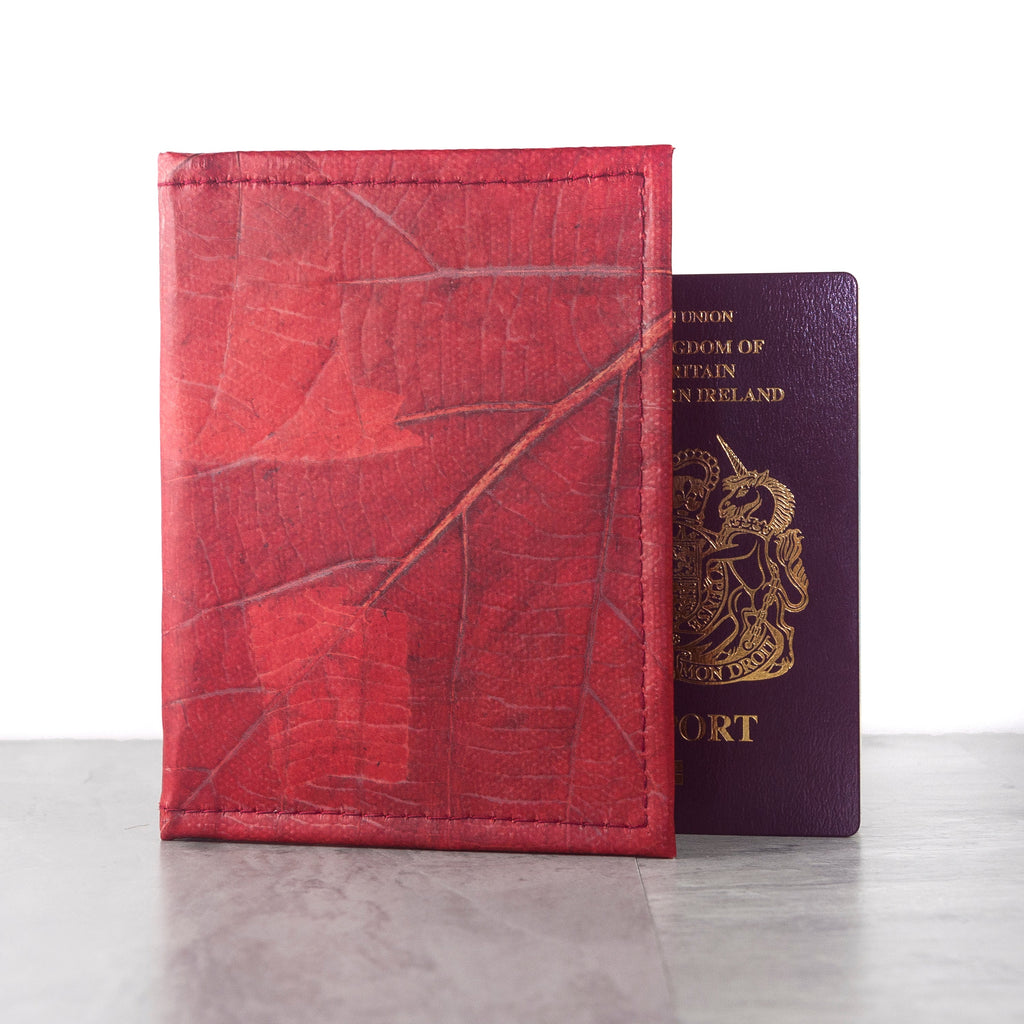 Treat Republic Vegan Teak Leaf Passport Cover