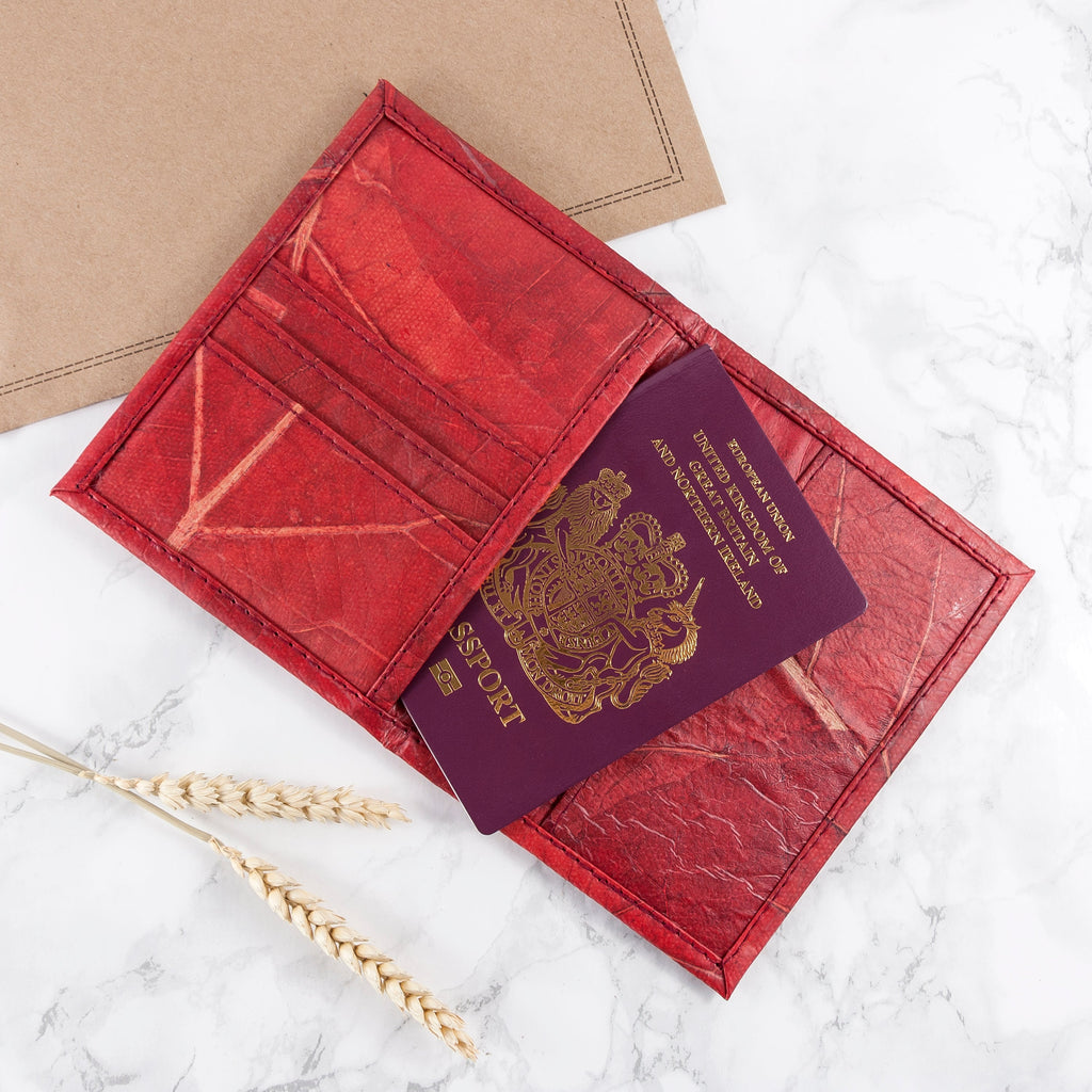Treat Republic Vegan Teak Leaf Passport Cover