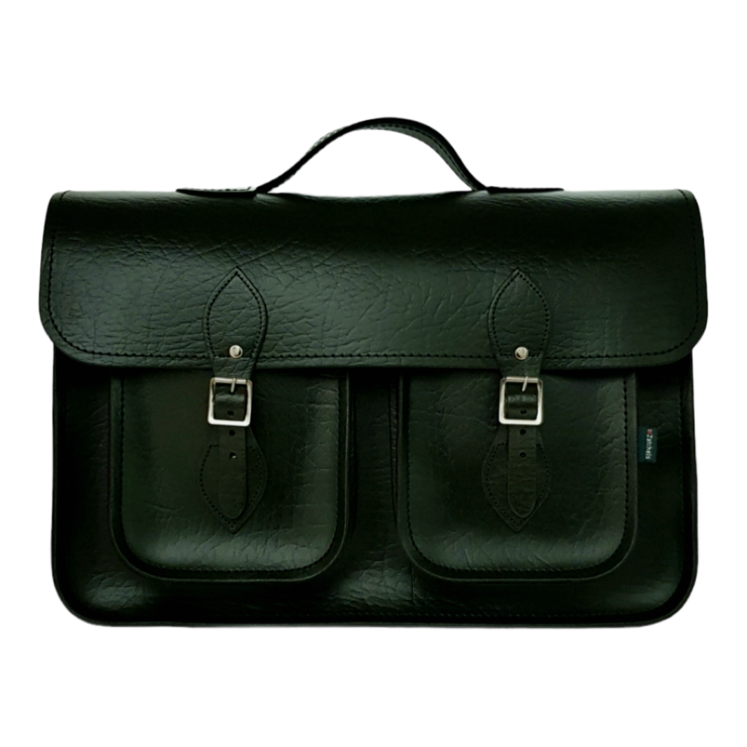 Executive Handmade Leather Laptop Satchel – British Racing Green