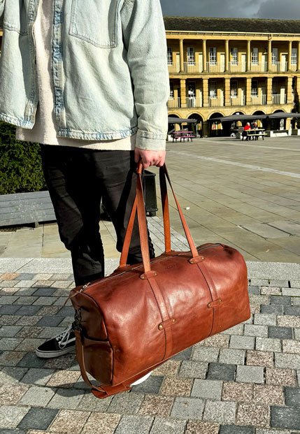 BAYRAW Large Leather Duffel Bag