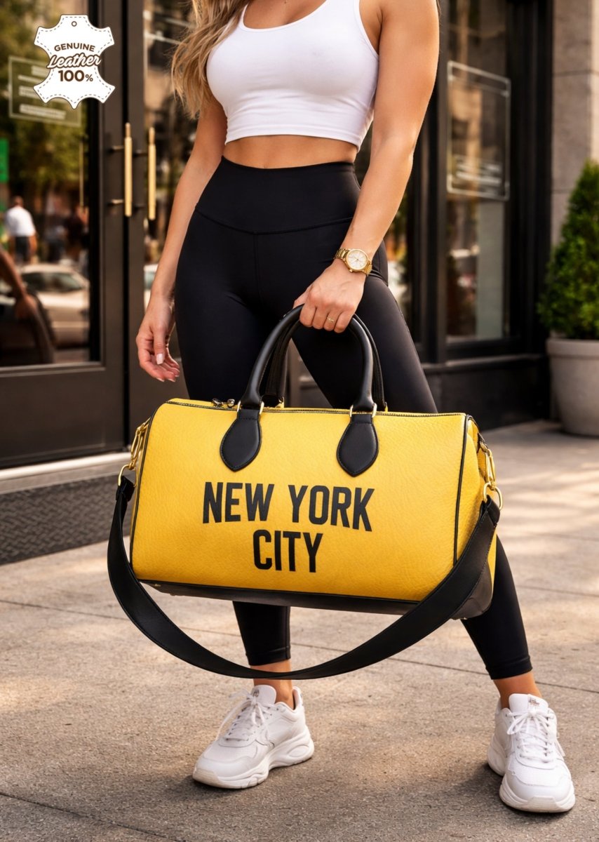 New York City Nappa Leather Travel Duffel Bag