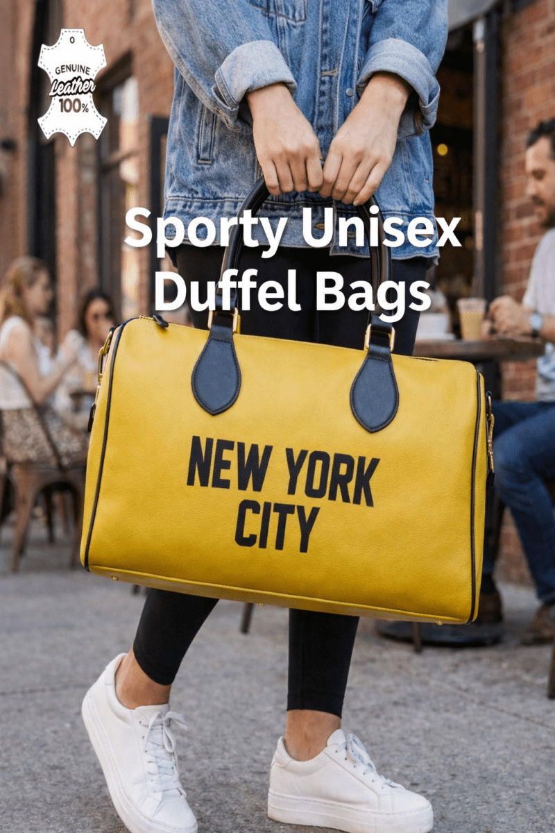 New York City Nappa Leather Travel Duffel Bag